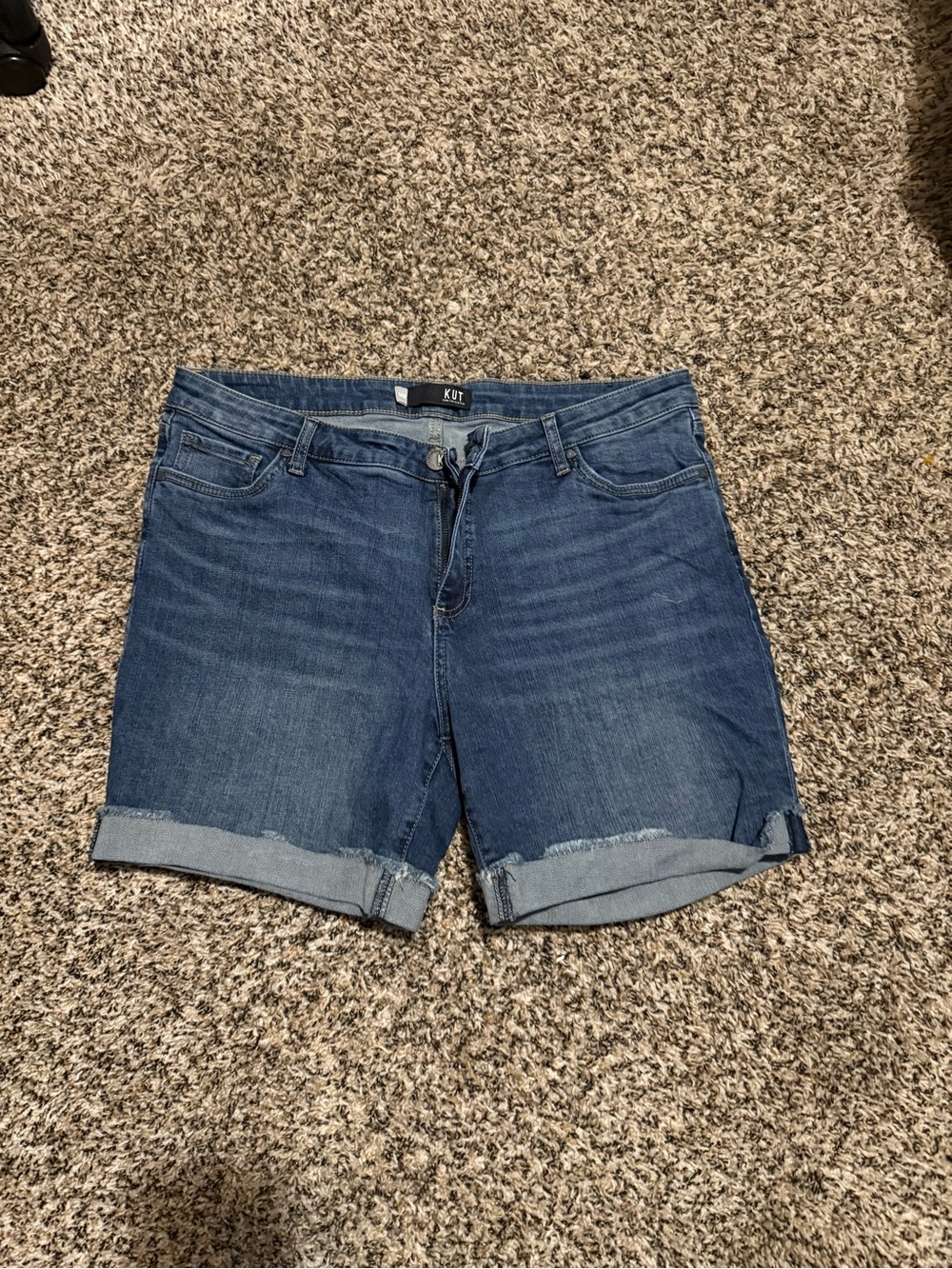 Kut from the Kloth Medium Blue Denim Roll-Cuff Women’s Shorts